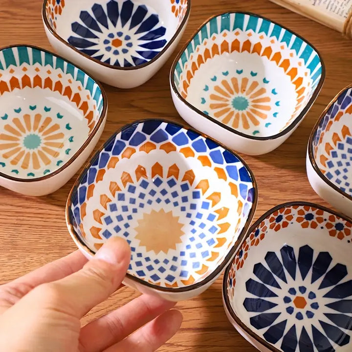 6-Piece Ceramic Dipping Bowl Set with Tray