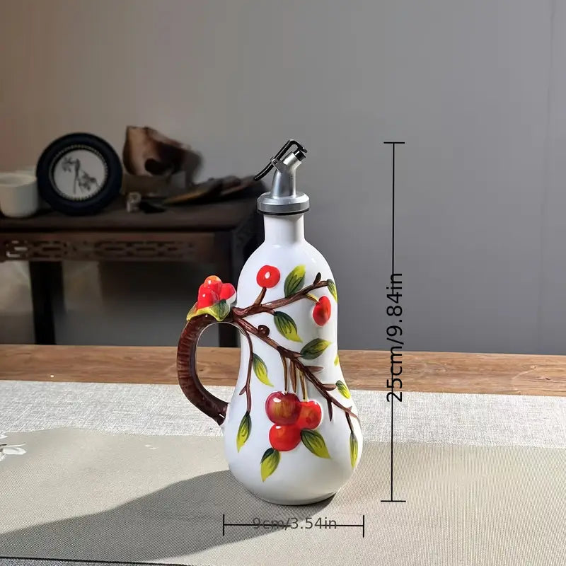 2pcs Ceramic Oil Bottles with Pourer Spouts