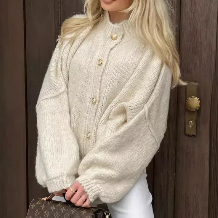 Aurelia Women’s Oversized Knitted Button Up Cardigan
