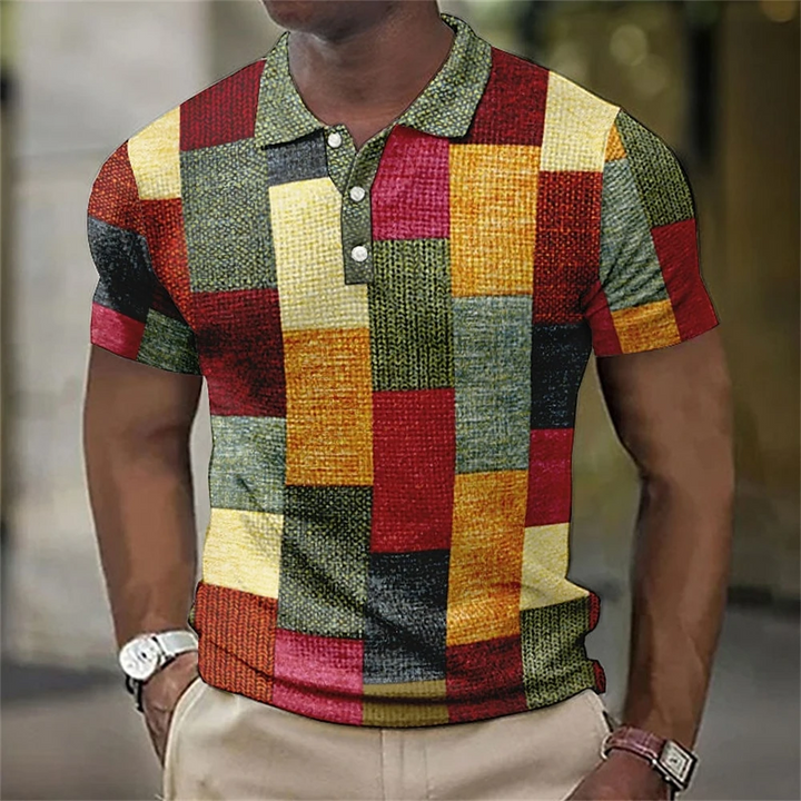 Modena Men’s Printed Polo Shirt Short Sleeve Casual Top