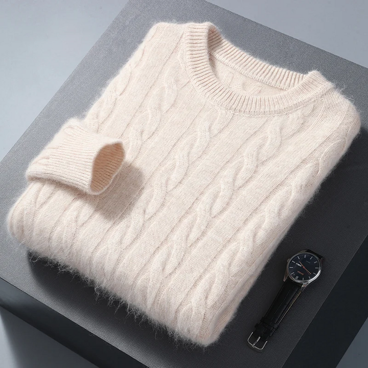 Romano Men’s Cable Knit Cashmere Wool Sweater
