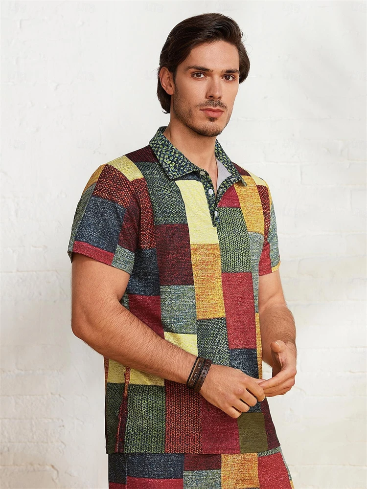 Modena Men’s Printed Polo Shirt Short Sleeve Casual Top