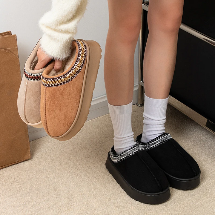 Ember Women’s Plush Indoor Outdoor Slippers with Anti Slip Sole