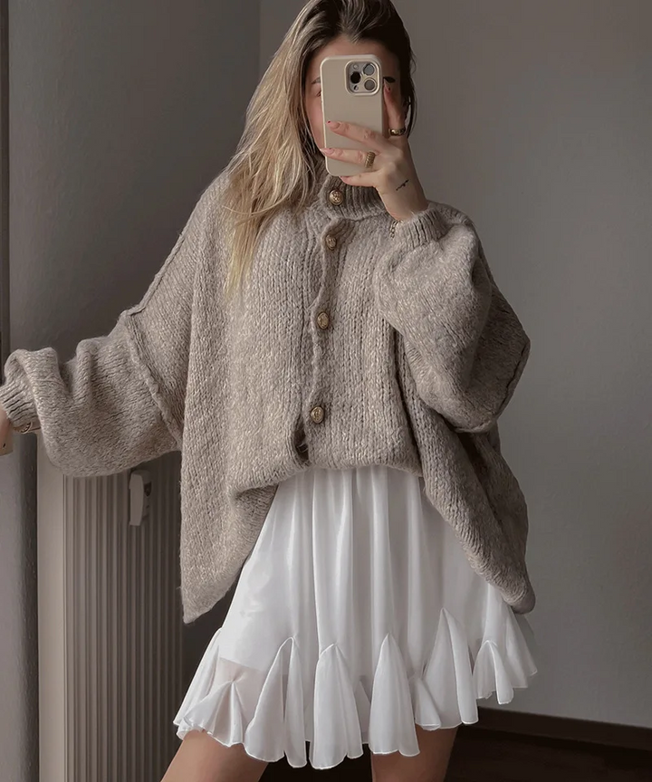 Aurelia Women’s Oversized Knitted Button Up Cardigan