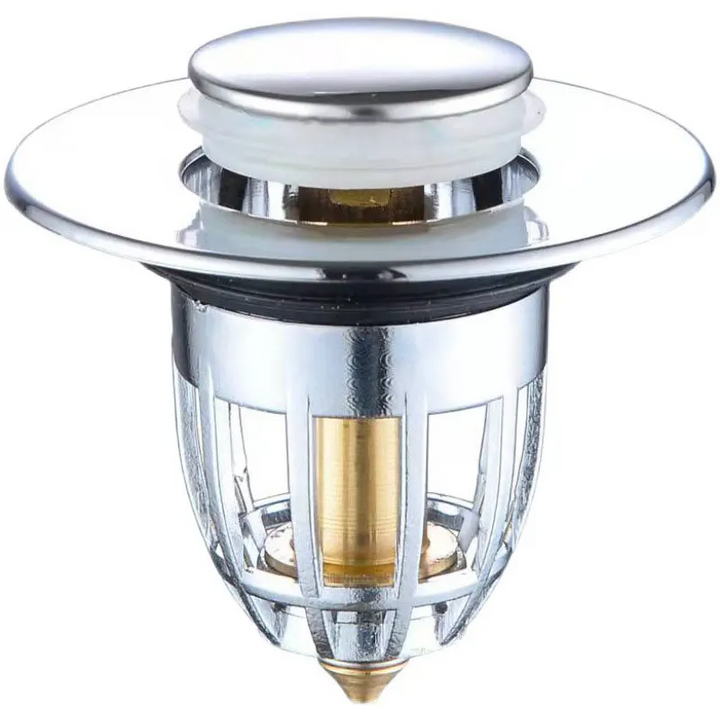 Bathroom Sink Drain Stopper with Built-In Hair Catcher