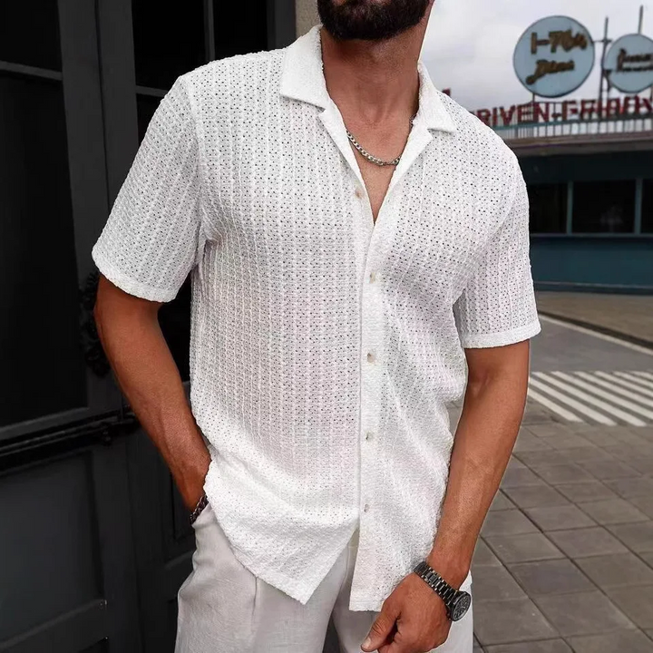 Latino Men's Knitted Short Sleeve Shirt