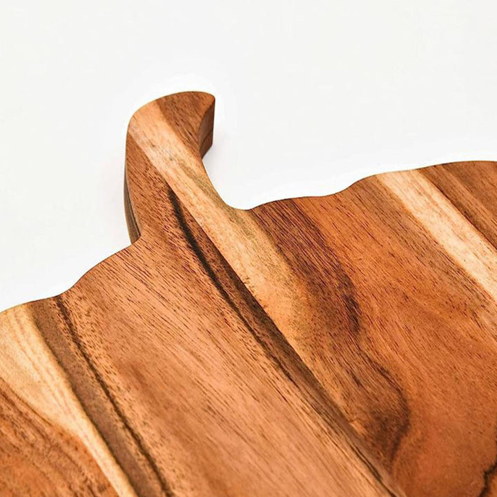 Wooden Pumpkin Shaped Cutting Board and Serving Platter