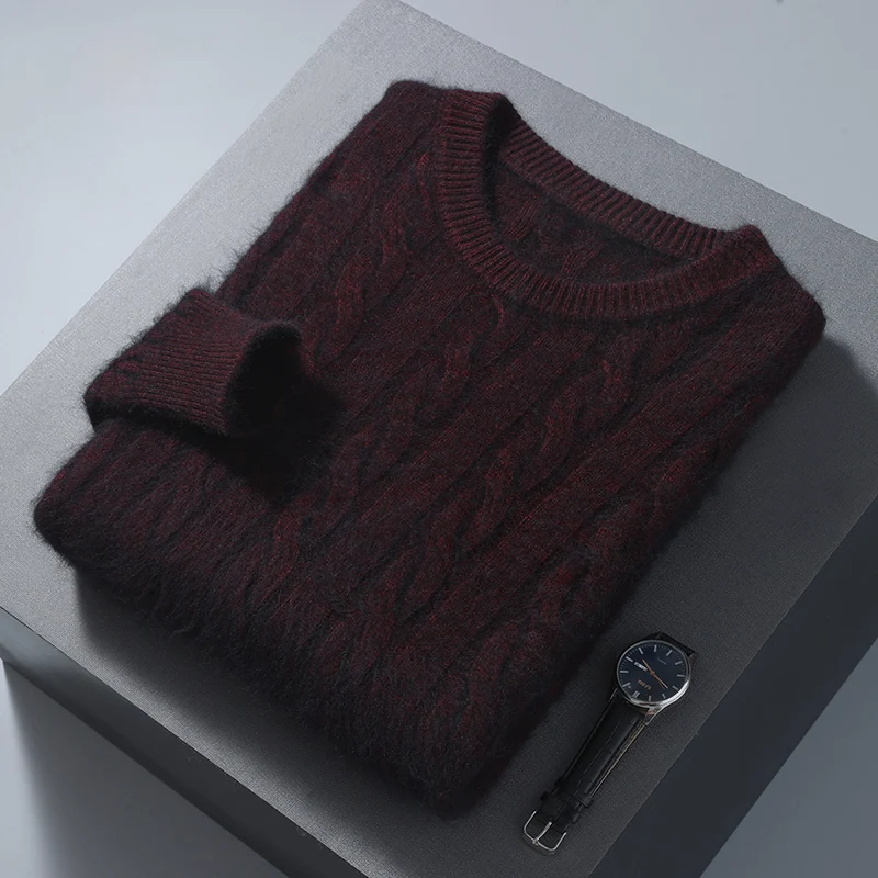 Romano Men’s Cable Knit Cashmere Wool Sweater