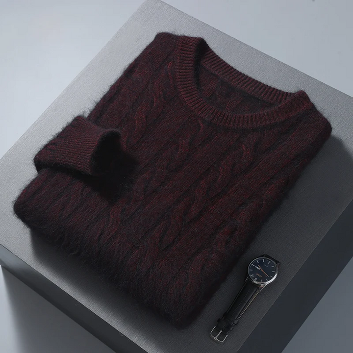 Romano Men’s Cable Knit Cashmere Wool Sweater