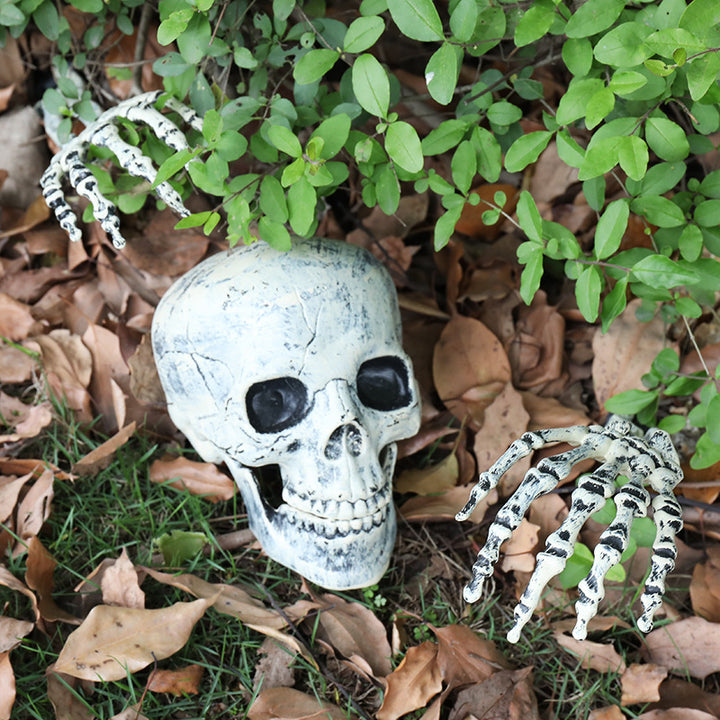 Realistic Skull and Skeleton Arms Outdoor Halloween Decoration