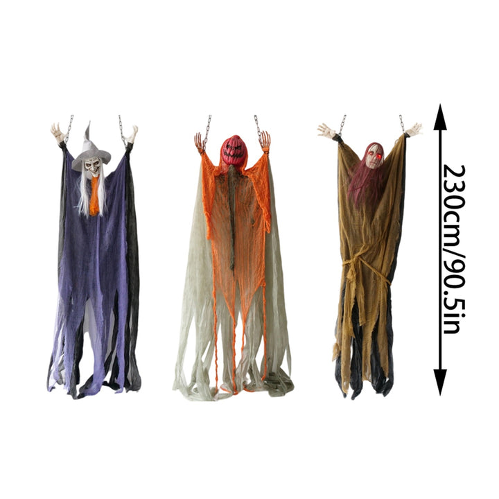 Hanging Witch with Glowing Eyes and Sound Decoration