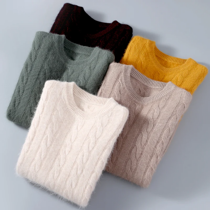 Romano Men’s Cable Knit Cashmere Wool Sweater