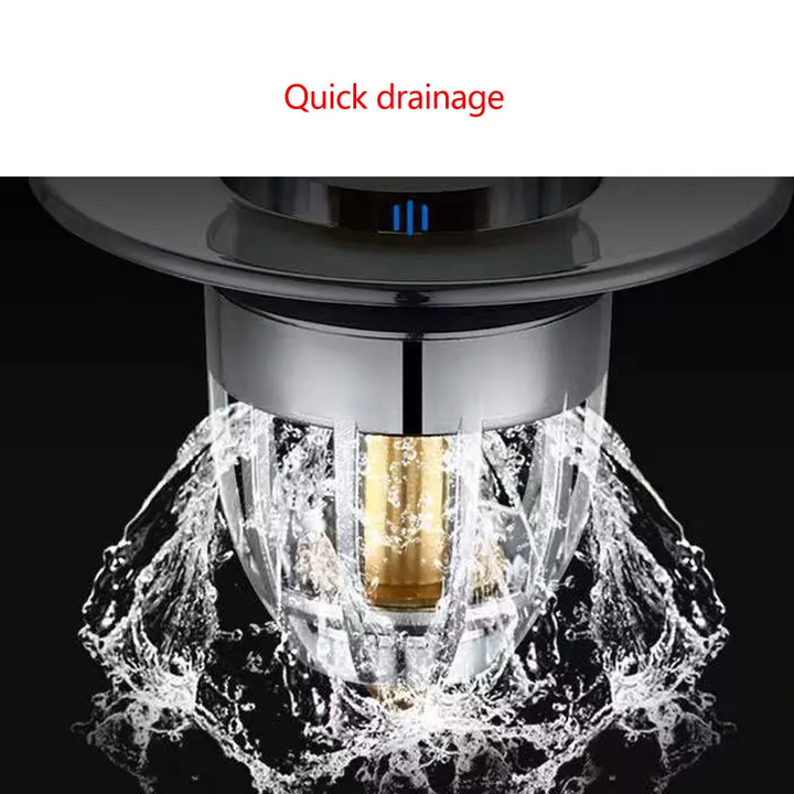 Bathroom Sink Drain Stopper with Built-In Hair Catcher