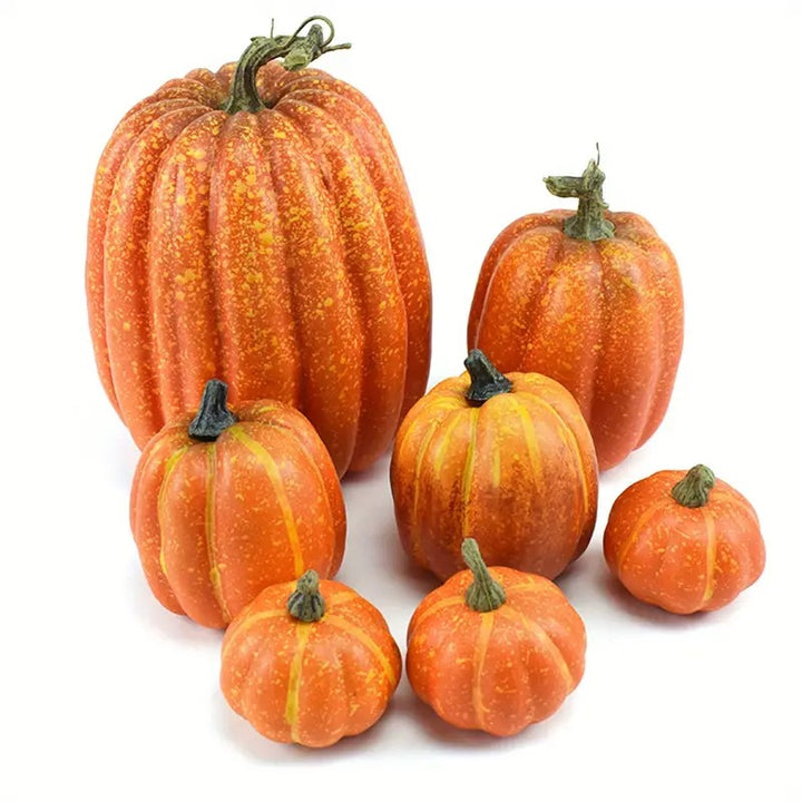 Artificial Pumpkin Decoration Set – 7 Piece Foam Pumpkin
