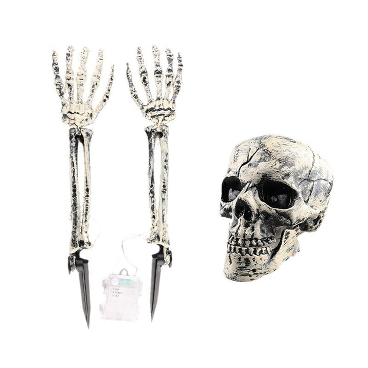 Realistic Skull and Skeleton Arms Outdoor Halloween Decoration