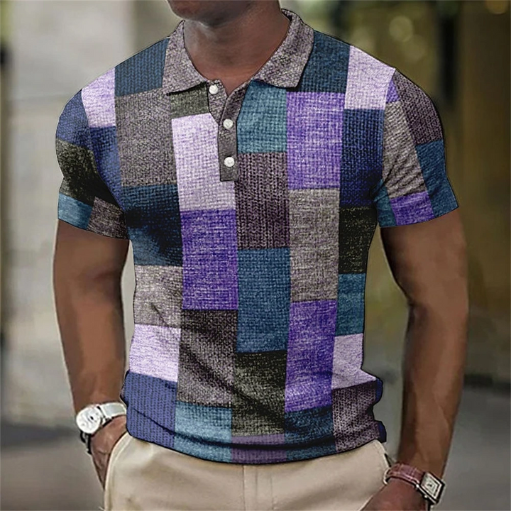 Modena Men’s Printed Polo Shirt Short Sleeve Casual Top