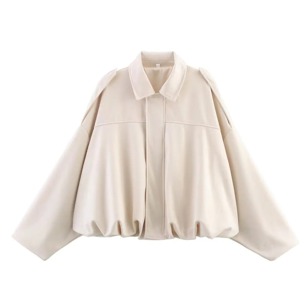 Louisa Women’s Suede Effect Loose Fit Bomber Jacket