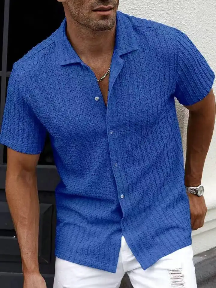 Latino Men's Knitted Short Sleeve Shirt