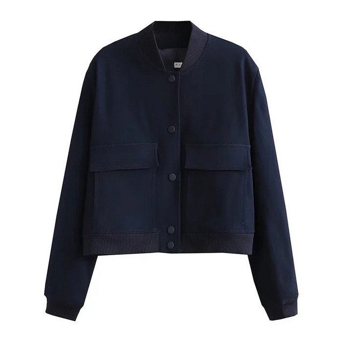 Phoebe Women’s Navy Bomber Jacket with Pockets