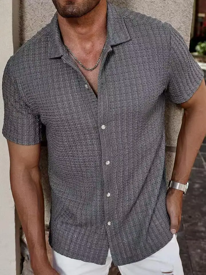 Latino Men's Knitted Short Sleeve Shirt