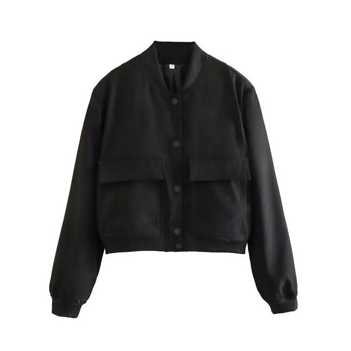 Phoebe Women’s Navy Bomber Jacket with Pockets