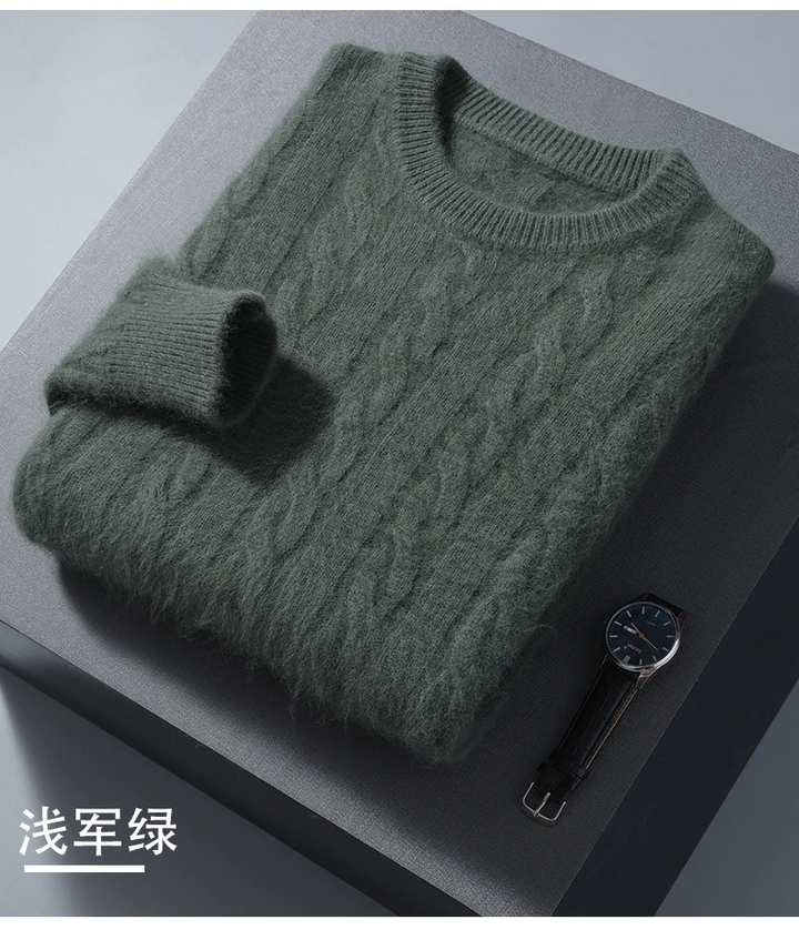 Romano Men’s Cable Knit Cashmere Wool Sweater