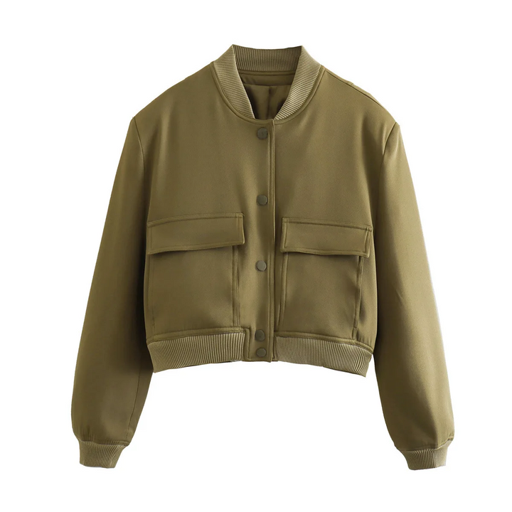 Phoebe Women’s Navy Bomber Jacket with Pockets