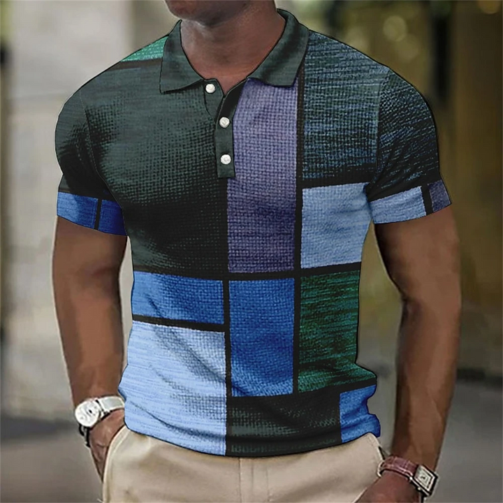 Modena Men’s Printed Polo Shirt Short Sleeve Casual Top