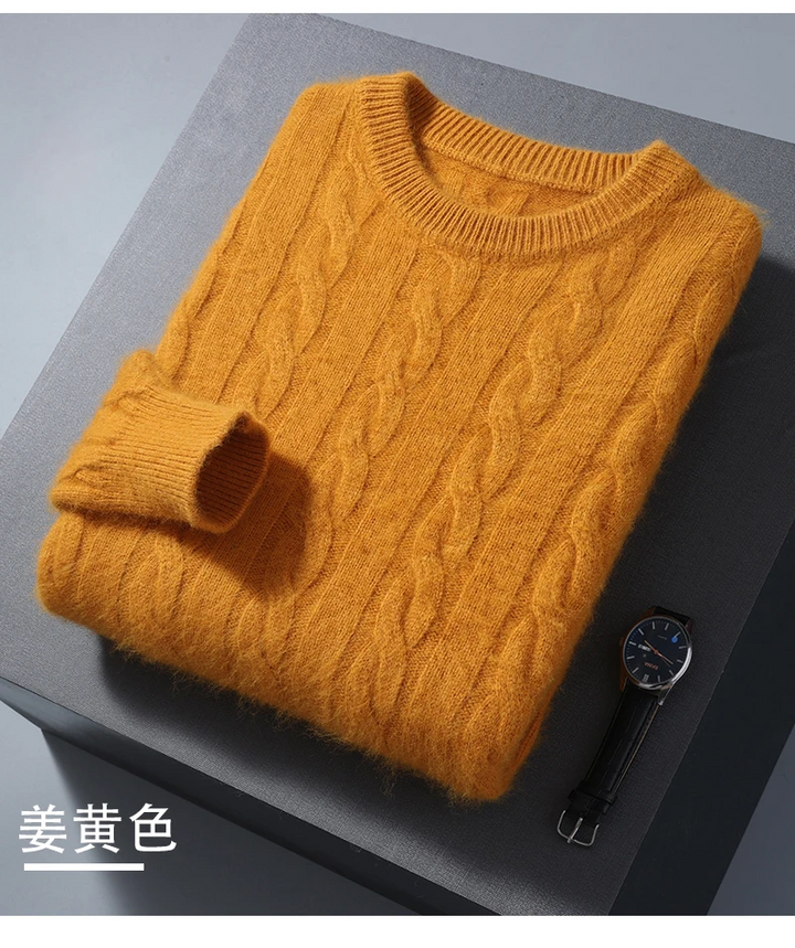 Romano Men’s Cable Knit Cashmere Wool Sweater