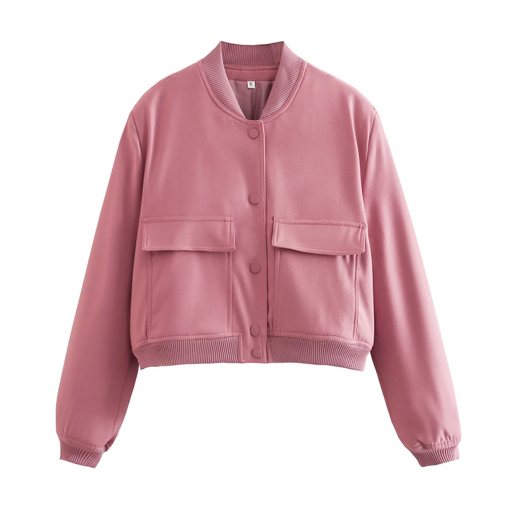 Phoebe Women’s Navy Bomber Jacket with Pockets