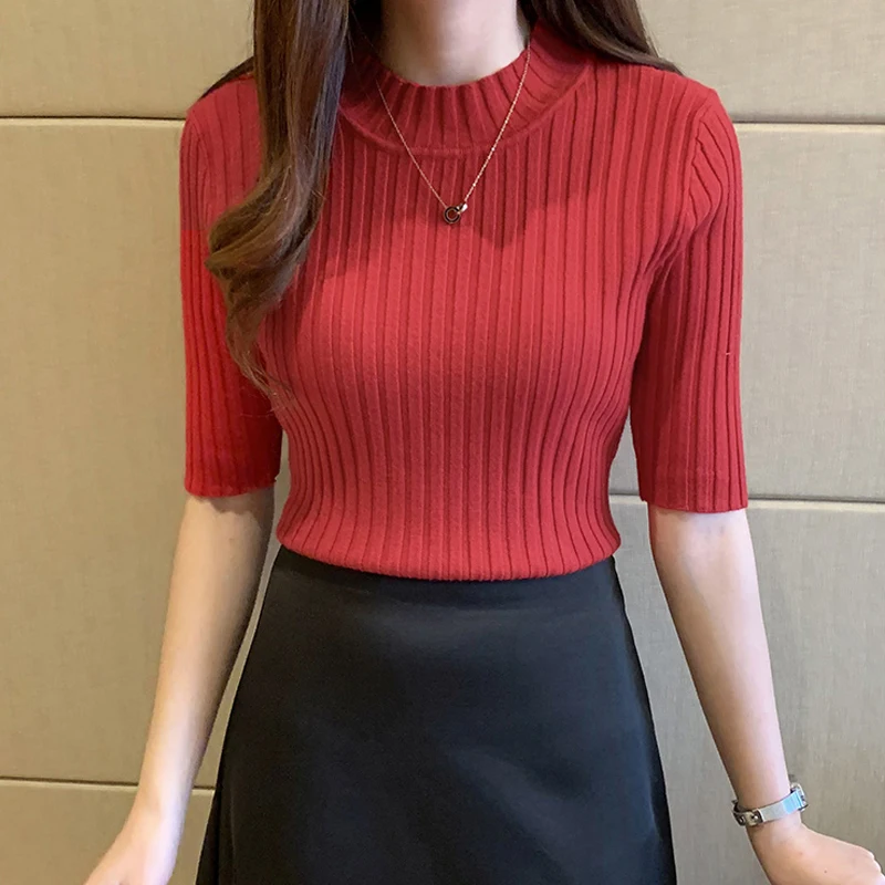 Ribbed Knit Short Sleeve Top