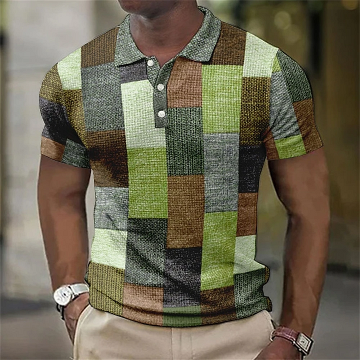Modena Men’s Printed Polo Shirt Short Sleeve Casual Top