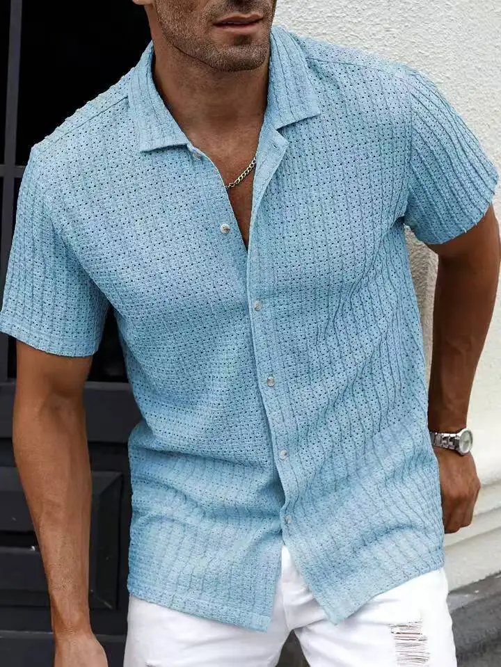 Latino Men's Knitted Short Sleeve Shirt