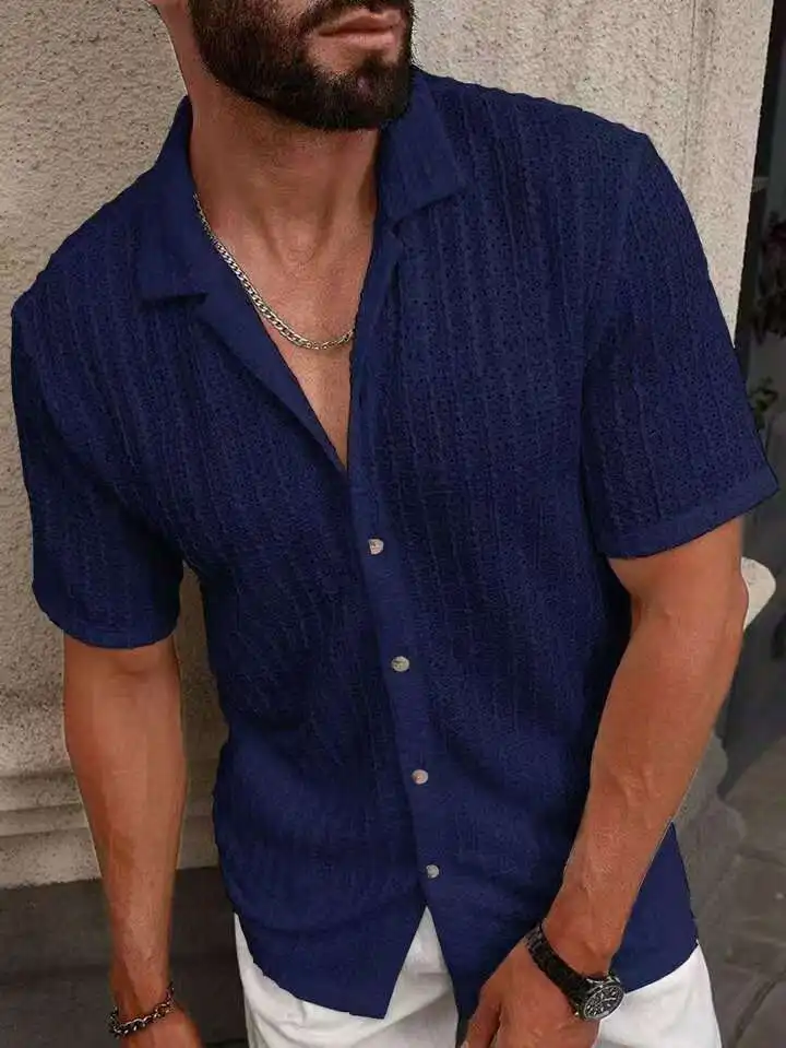 Latino Men's Knitted Short Sleeve Shirt