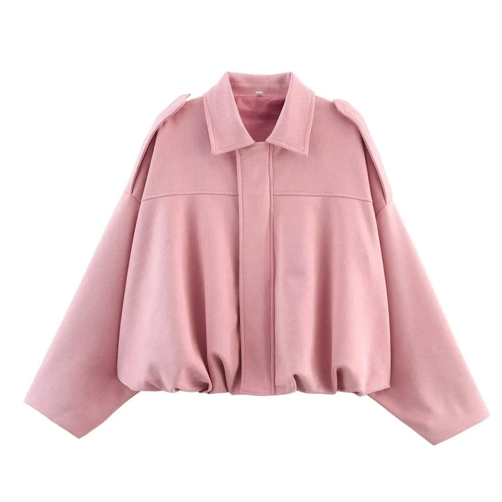 Louisa Women’s Suede Effect Loose Fit Bomber Jacket