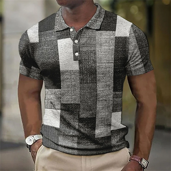 Modena Men’s Printed Polo Shirt Short Sleeve Casual Top