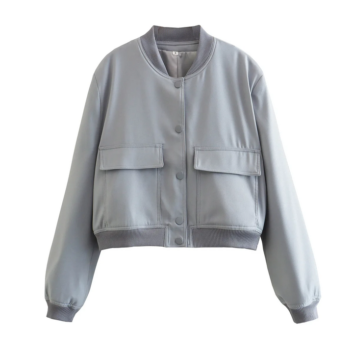 Phoebe Women’s Navy Bomber Jacket with Pockets