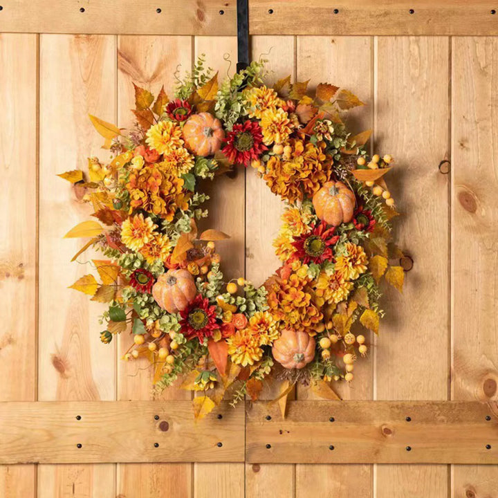 45cm Artificial Flower Wreath – Decorative Round Door Wreath for Home & Celebrations