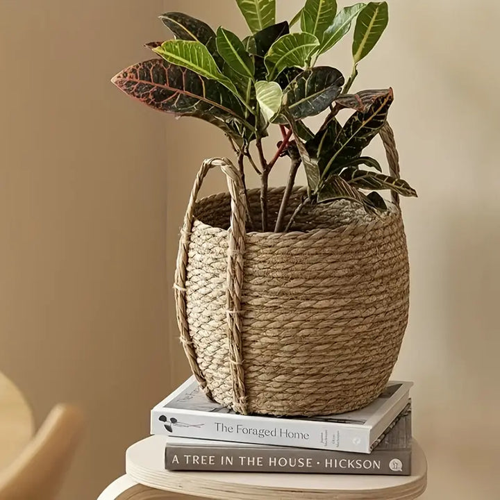 Large Rattan Woven Storage Basket with Handles