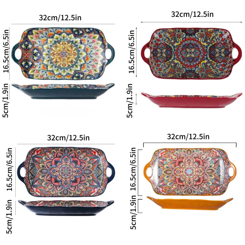 Ceramic Double Handle Serving Dishes